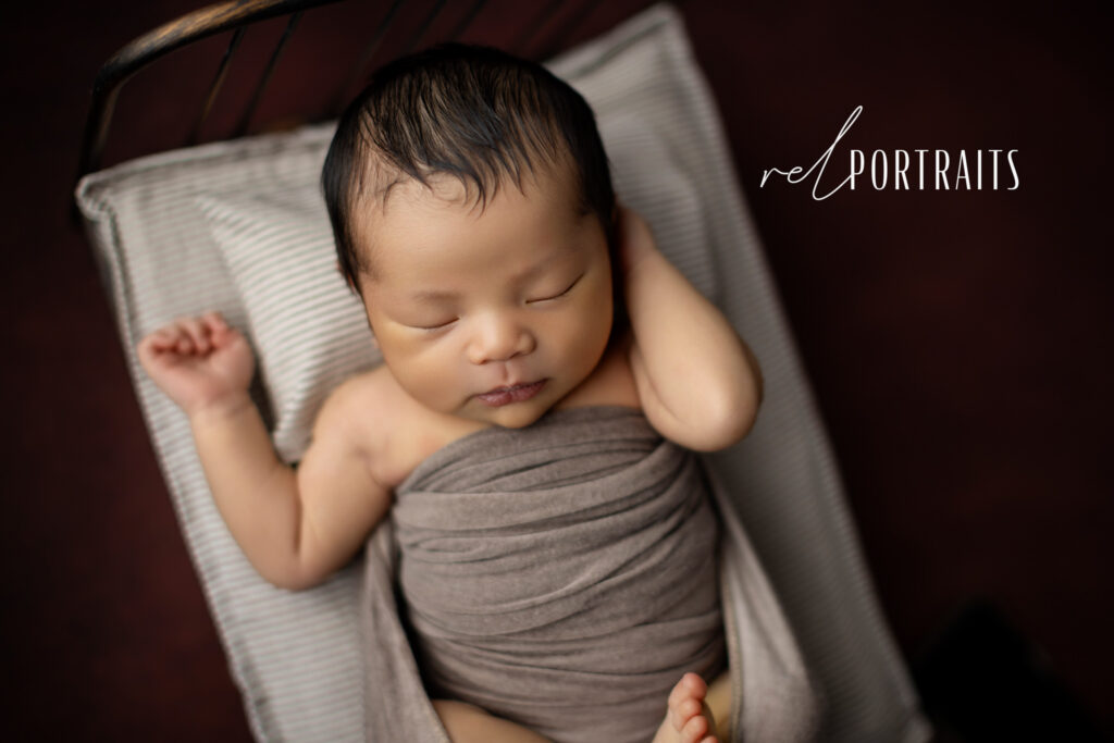 newborn in bed in chicago